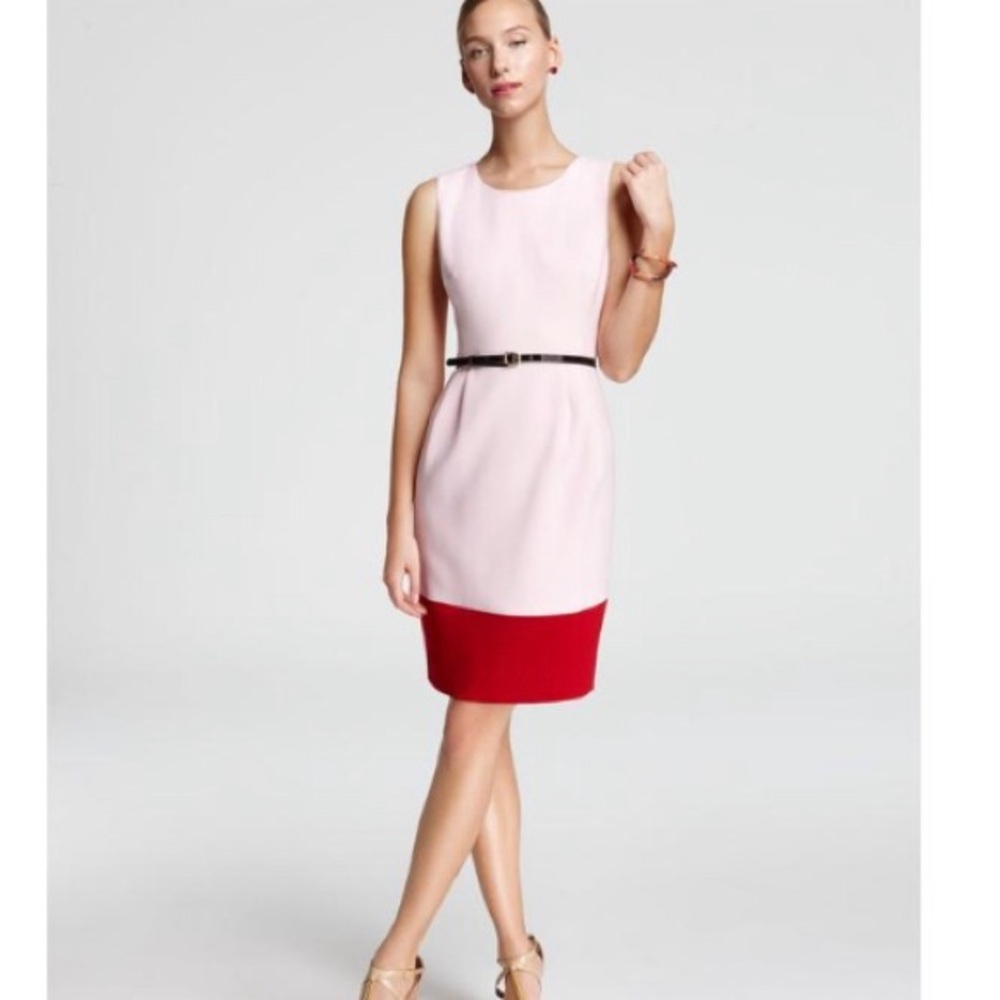 Kate Spade Red Tiff Color Block sleeveless dress